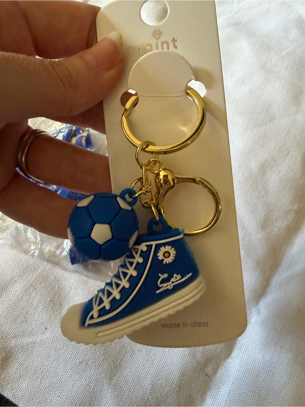 Adorable Blue Silicone Bag, Sneaker & Sports Keychain Set - Picture 5 of 7